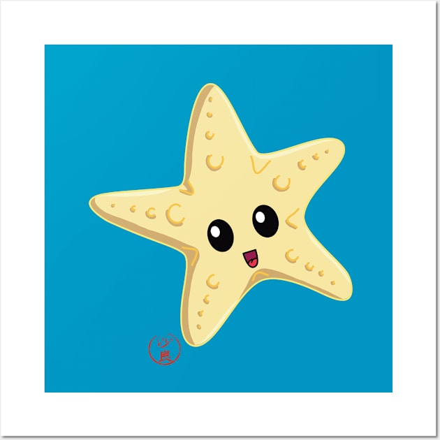 Cute comic starfish in kawaii Stile Wall Art by naligmaDesign